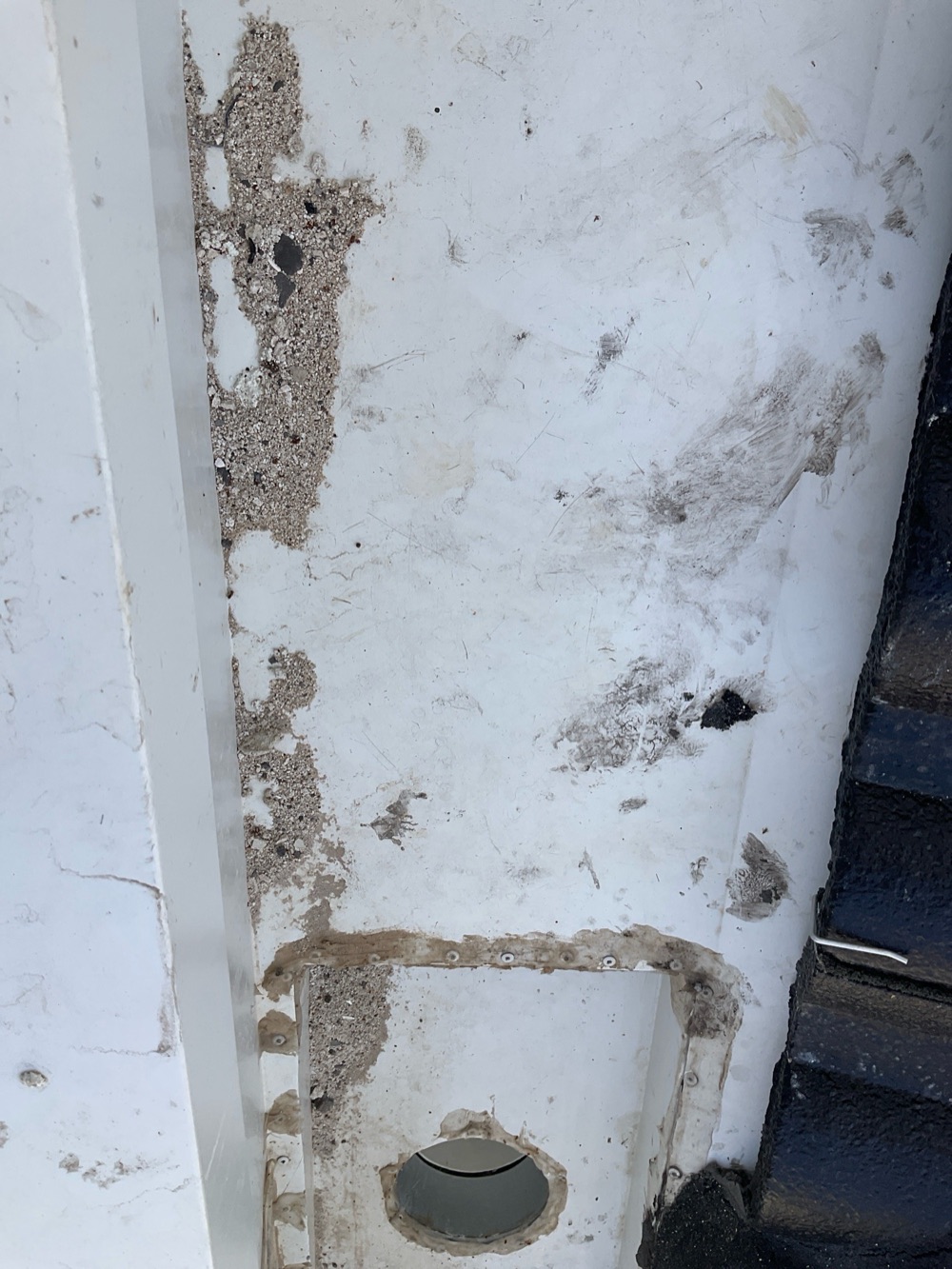 Construction debris left in the gutters, recorded during a fixing inspection in Point Cook