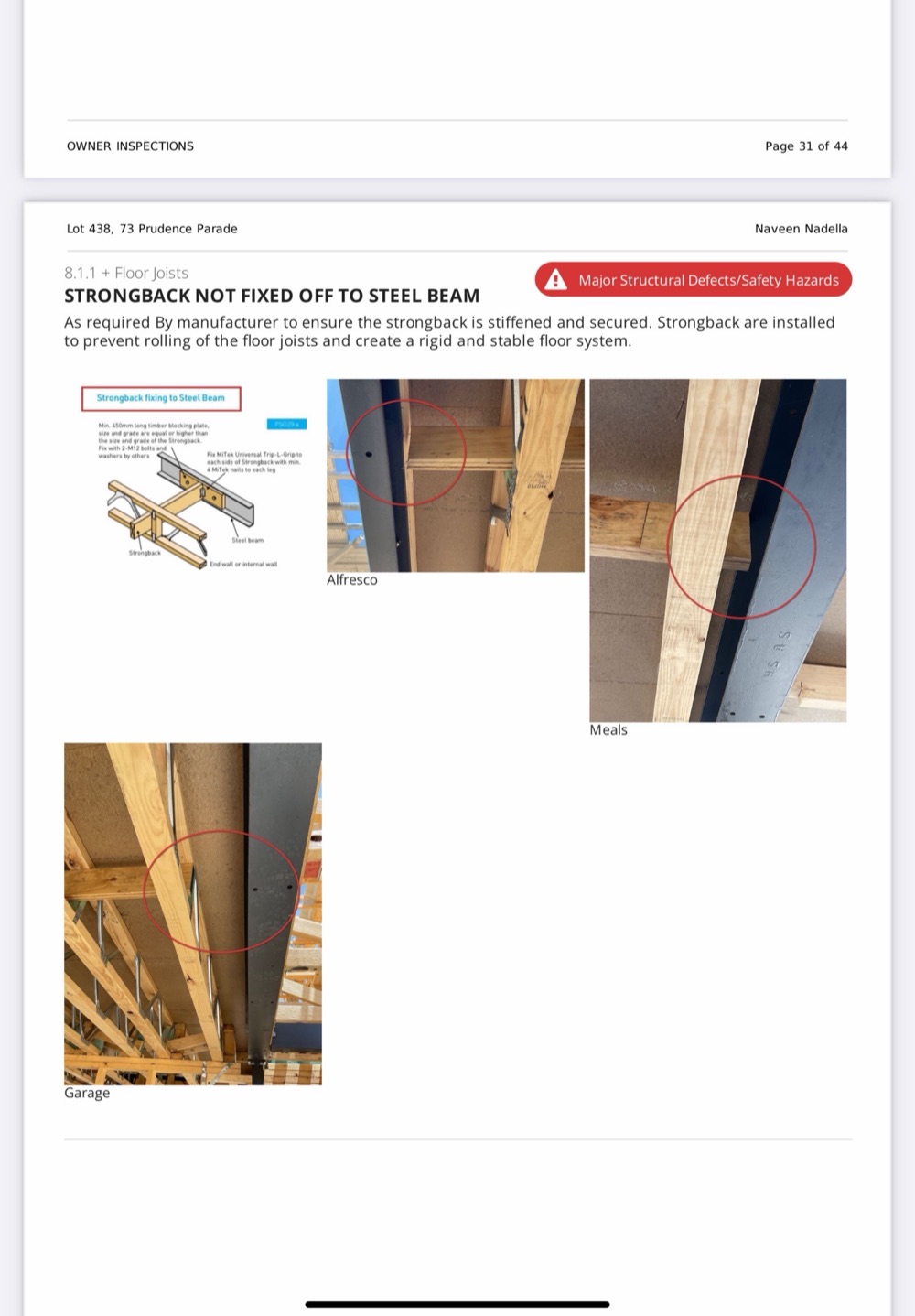 Recorded on a Point Cook inspection, Point Cook
